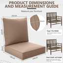 24" x 24" x 6" Outdoor Deep Seat Cushions - Waterproof & Fade Resistant Patio Furniture Replacement Cushions, Non-Slip Outdoor Cushions Fit Loveseats, Couches, Chairs, and Sofas