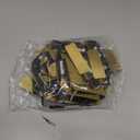 Breling 100 Pieces Name Tags with Pins 1 x 3 Inches Blank Name Tags Reusable ID Badge Holders with Clip for Office Workers Students Employee Custom(Gold)