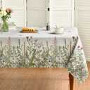 Horaldaily Spring Summer Tablecloth 60x104 Inch Rectangular, Wild Flowers Floral Table Cover for Party Picnic Dinner Decor (Beige)