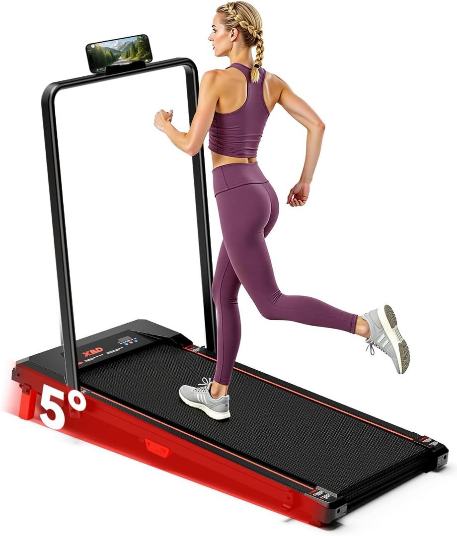 Walking Pad with Incline,XBD Under Desk Treadmill for Home Small Office,2.5HP Low Noise Portable Treadmill with 330 Lbs Capacity,Remote Control and LED Display