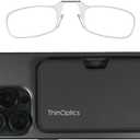 ThinOptics Readers with Magsafe Compatible Case - Armless On-Nose Reading Glasses - Slim Case Attaches to Phone