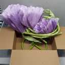 3Pcs Artificial Decorative Flowers, Tall Paper Flowers with Stand, Fake Flowers for Wedding, Party Backdrop and Store Display(Purple)
