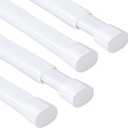 H.VERSAILTEX 4 Pack Spring Tension Curtain Rods 22-36 Inch Lightweight Tensions Rods Securely in Place, Easy to use/Install for Kitchen/Bathroom/Wardrobe, Durable Sturdy Rods, White