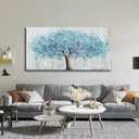 Yuaxker Tree of Life Wall Art Large Blue and Gold Wall Decor Trendy Canvas Painting Modern Aesthetic Artwork for Living Room Bedroom Dining Room Office Home Decor 30x60inch