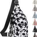 Tuwubi Crossbody Bags for Women, Sling Bag for Men, Small Hiking Backpack Anti Theft Lightweight for Outdoors Travel M, Cow Print
