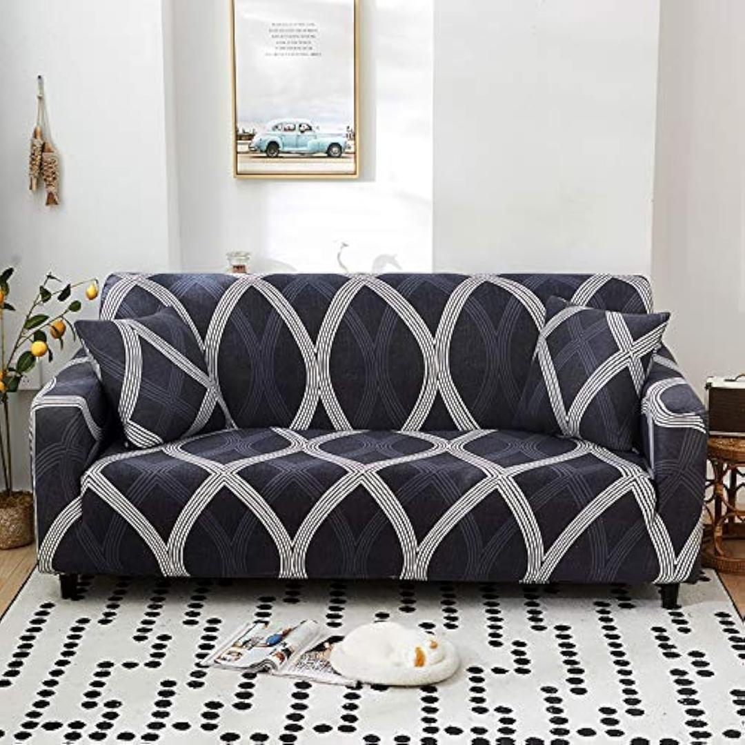 HOOBUY Printed Sofa Cover Stretch Couch Covers Patterned Loveseat Slipcovers for 2 Seater Cushion Couch Love Seat Set(JL, 2 Seater/Loveseat)