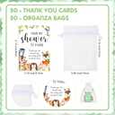 50 Sets Baby Shower Soap Favors for Guests - Mini Handmade Footprint Scented Soap with Thank You Cards and Organza Bag, Party Gifts for Gender Reveal Baptism Shower(Light Green)