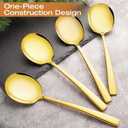 Stainless Steel Serving Spoons Large 9.2-Inch Gold Serving Spoon 8-Piece Big Serving Utensil Set for Buffet, Parties, Catering - Dishwasher Safe(8-Pieces, Gold)