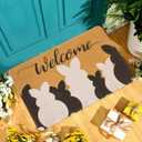 Utaly Easter-Door Mat Dirt Trapping Bunny-Outdoor Welcome Mats Non-Slip Outdoor Indoor-Entrance Low Profile Spring-Front Doormat for Home Decor 30" x 17"
