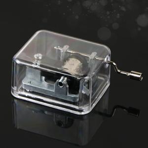Mini Music Box Transparent Acrylic Hand - Cranked Music Box, Exquisite Mechanical Melody Player for Decoration & Gift