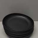 DINETHECS Wheat Straw Plates 10 inch - Alternate to Black Plastic Dinner Plates set of 8 - Microwave Safe Plates For Kitchen - Unbreakable Black Dishes For Kids & Adults - Camping Dishes - Reusable Dorm Dishes