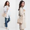 Women's PU Leather Bucket Bag - Lightweight Handbag with Detachable Strap for Work, Travel, and Daily Use (Milk Apricot)