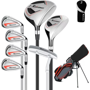 XDriveMax 8-Pieces Complete Golf Club Set Men's Right Handed Set Includes Stand Bag with Rain hood , Fairway Wood Head Covers, Hybrid, Irons and Putter, R