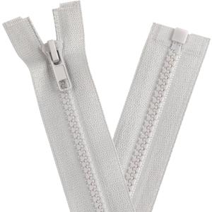 YAKA 4PCS #5 30 inch Separating Jacket Zippers for Sewing Coats Jacket Zipper Black Molded Plastic Zippers Bulk DIY Tools for Garment/Bags/Home Textile Bags Pillow Tent Tailor (Smoke Grey, 30 inch)