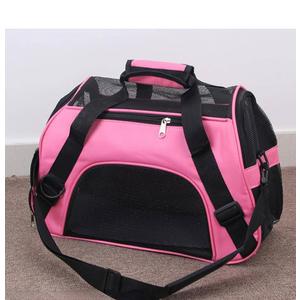 Pet Travel Bag, Dogs and Cats Outing Carrier, Suitable for Small and Medium Sized Kitten, Puppy, Breathable mesh Bag pet Portable Crossbody Bag Pink/Black