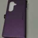 Defencase for Galaxy S26 Case Wallet with RFID Blocking Card Holder for Women, Elegant PU Leather Magnetic Snap Flip Wristlet Strap Zipper Wallet Phone Cases for Samsung Galaxy S26 5G 6.3", Purple