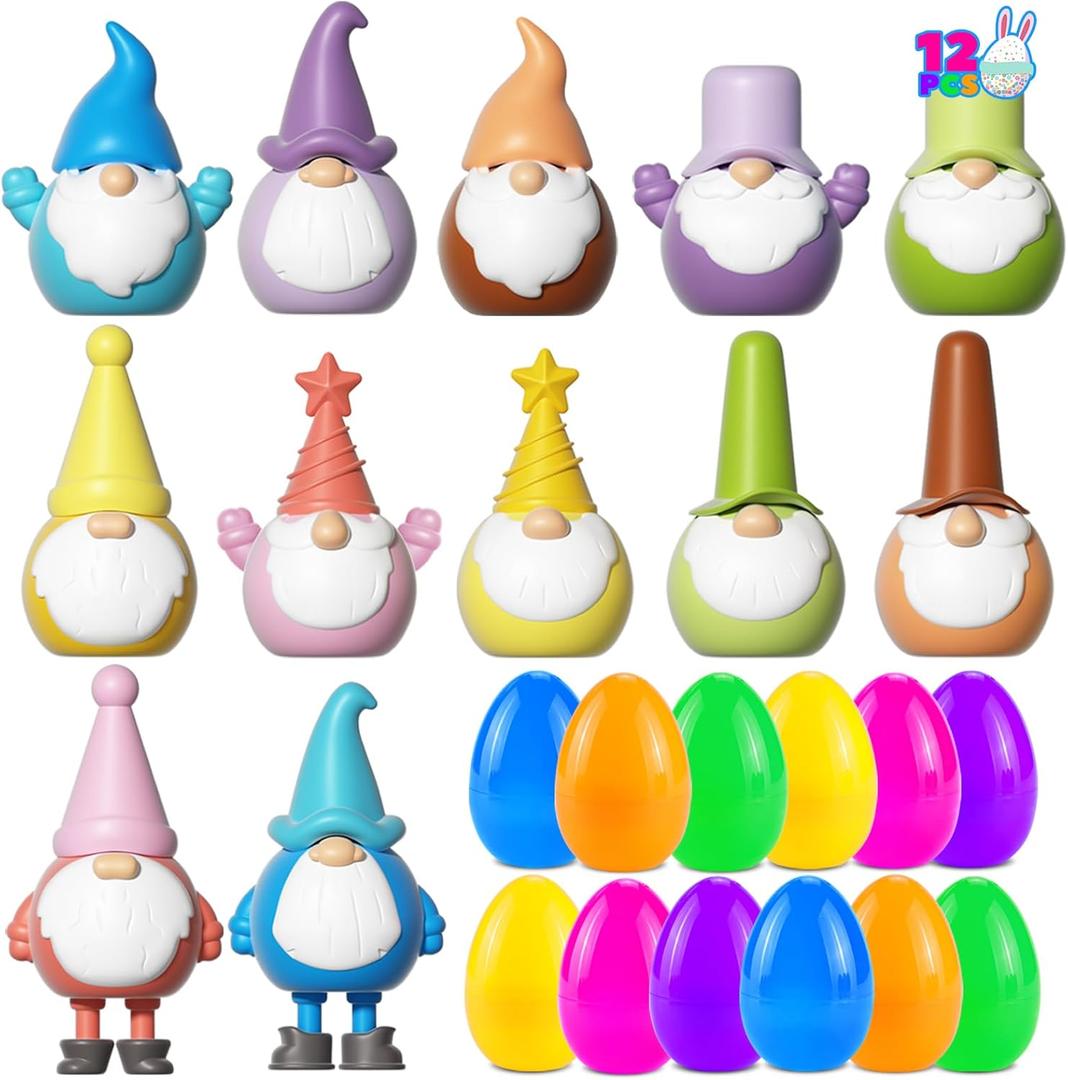 Easter 12 Pcs Party Supplies Easter Gnome Dwarf Figurines Plush Mini Dwarf Hunting Egg Figures for Gifts