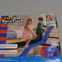 15 Ft Flexible Race Track for Kids, Two-Lane Flex Blue Track for 1:64 Diecast Cars, Includes 6 Suction Cups & 1 Rope, Portable Design, Birthday Gift for Boys & Girls Ages 3-8 (Cars Not Included)