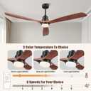 72 Inch Ceiling Fans with Lights and Remote, 3 Solid Wood Blades Large Fan