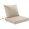 MIULEE  Outdoor Chair Cushion 24x24 Inch for Patio Furniture Linen Textured Waterproof & 3 Year Color Fastness Seat and Back Couch Cushion with Ties No Slip Design