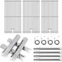 Adviace Grill Parts for Kitchen aid 740-0780 720-0745B 720-0745 720-0745A, Grill Grates & Grill Burners & Igniters & Flame Tamer for Kitchen aid 740-0780 4-Burner Built-in Propane Gas Grill