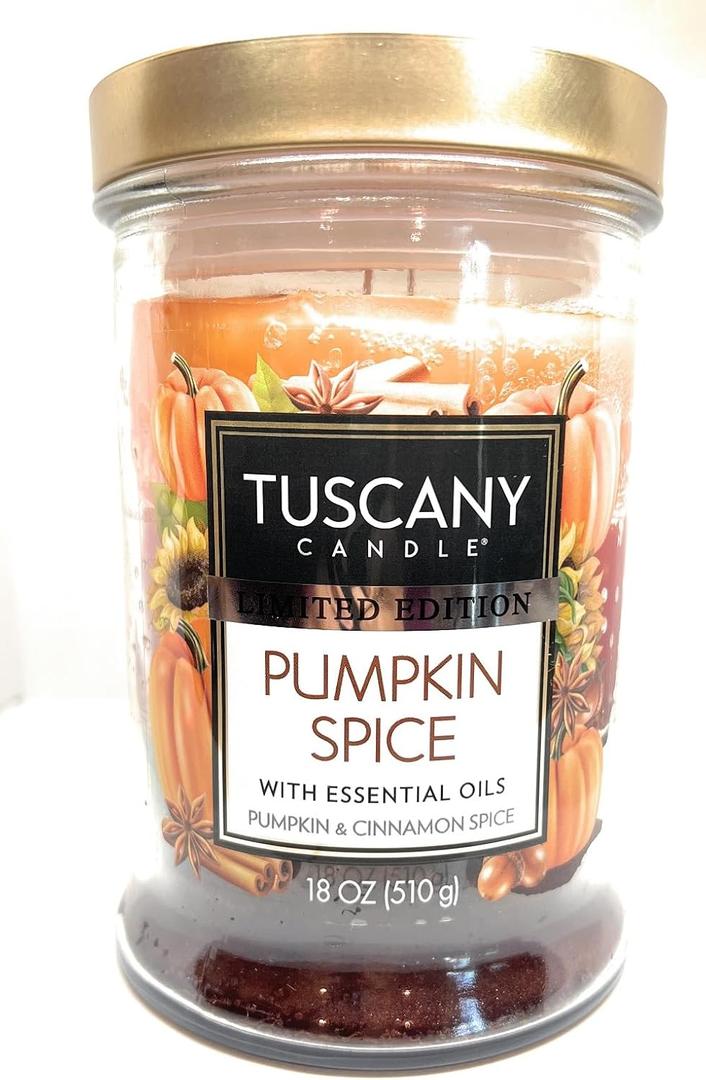 Tuscany Candle Limited Edition Jar Candle (Pumpkin Spice, 18 Ounce)