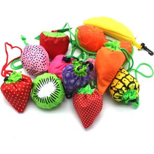 10PCS Fruits Reusable Grocery Shopping Tote Bags Folding Pouch Storage Convenient for Travel