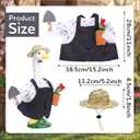 Pextian Spring Porch Goose Outfit, Cute 23" Gardener Goose Outfits, Cement Geese Clothes for Front Door, Yard & Garden Seasonal Decoration