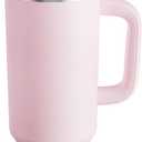 40 oz Tumbler with Handle and Straw: Stainless Steel Insulated Tumbler Keeps Cold for 24 Hours, Leakproof Travel Cup Fits in Cup Holder and BPA-Free, Cotton Candy