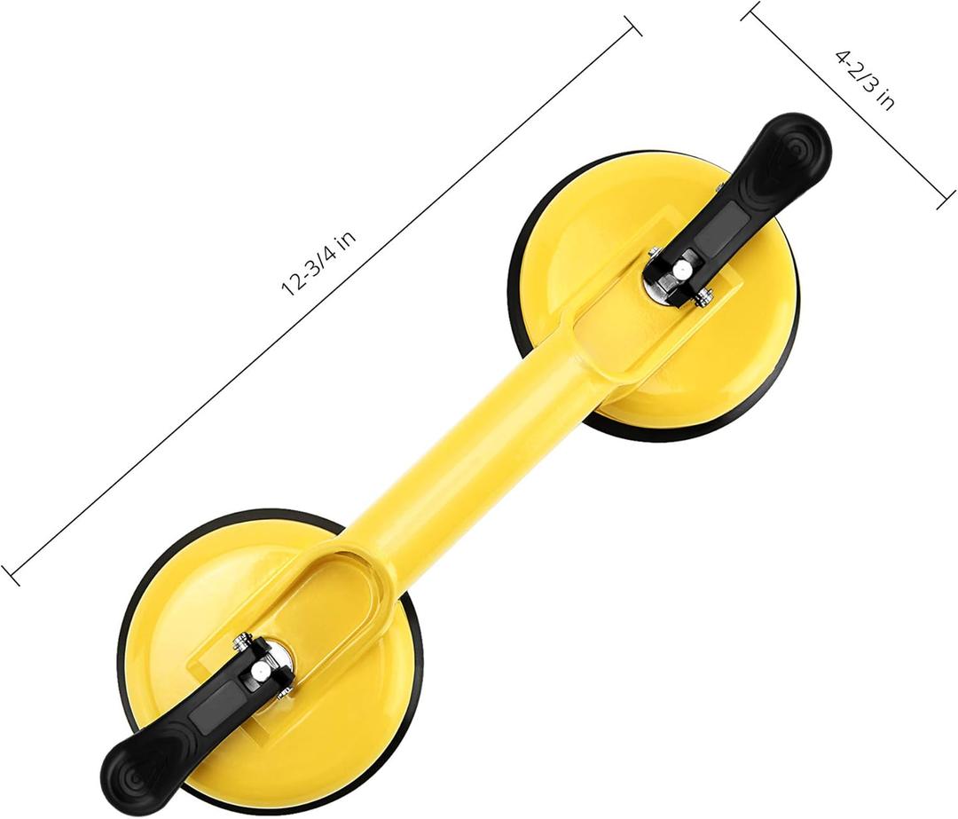 Glass Suction Cups Heavy Duty Aluminum Vacuum Plate Handle Floor Holder Hooks to Lift Large Glass/Tile Suction Cup Lifter/Moving Glasses/Pad for Lifting/Dent Puller 