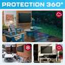 Garnetics Outdoor TV Cover 65 Inch Waterproof, Weatherproof TV Enclosures with Smart Shield Screen Protectors, Ideal for Outdoor Use, Moving, and Storage - Black
