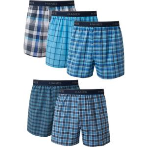Hanes Men's Tagless Boxer Underwear, Exposed Waistband, Size: X-Large