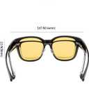 2 x Night Vision Driving Glasses Fit Over Eyeglasses for Men Women, Anti Glare Polarized Night time Glasses Yellow Lens (A02 Matte Black Frame/Night Vision Lens)