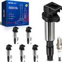 KAX 6-Pack Ignition Coils and Double Iridium Spark Plug Set for BMW X3 2005-2006, X5 2004 2006 3.0L, 530i 2003-2004, Z4 2003, 325xi 2003-2005, 745Li, 325i, 330xi, 325Ci, Z4, 330i, 330Ci, 525i, UF522