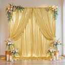 Outpain Thick 20 ft x 10 ft Gold Sequin Backdrop Curtain for Parties, Wrinkle Free Glitter Photo Backdrop Drapes 4 Panels 5x10ft Gold Back Drop Cloth for Wedding Christmas Photography Background