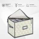 VERONLY Champagne Flute Storage Box,Quilted Stemware Storage Box Shell, Stackable Champagne Glass Container,Wine Glass, Crystal Glassware, Drinkware Case for Moving Transport (Beige)