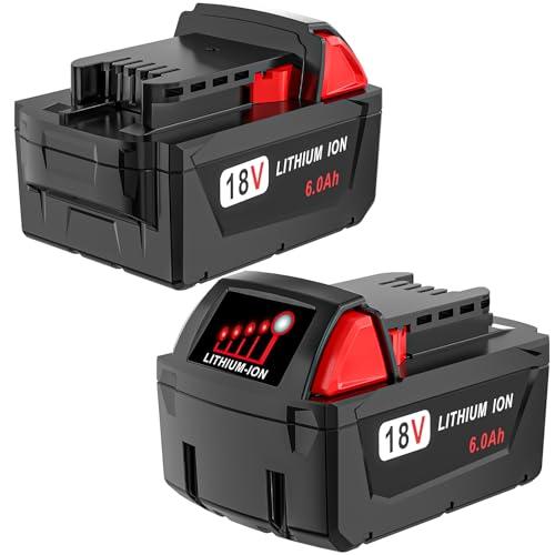 HOCHSTERN 2Pack 8.0Ah Replacement for Milwaukee M18 Battery Compatible with Milwaukee 18V Lithium Battery 48111862 48111852 48111882 Cordless Tools