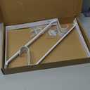 4 Pack Closet Rod Bracket, Heavy Duty Closet Rod Support with Rod Holder, Wall Mounted Closet Shelf Brackets with Triangle Stabilizing Design for Closet, Bathroom and Kitchen, White