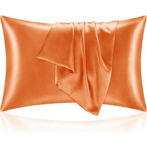 BEDELITE Satin Pillowcase for Hair and Skin, Super Soft and Cooling Similar to Silk Pillow Cases 2 Pack with Envelope Closure, Gift for Women Men(20"x30" Queen Size, Burnt Orange)