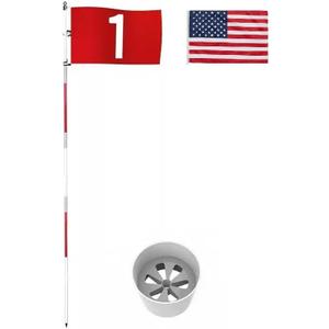 Detachable Golf Flagstick Set Backyard Outdoor Training No.1 Flag USA Flag