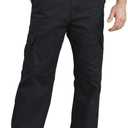 Dickies Men's Loose Fit Cargo Work Pant, Rinsed Black, 34W x 32L