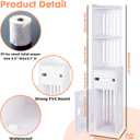 ShellKingdom Toilet Paper Holder Stand, Tall & Slim Bathroom Storage Cabinet, Freestanding Corner Shelf, Bathroom Cabinet for Small Space, Corner Shelf, 39.37 x 7.87 x 7.08 inch (White)