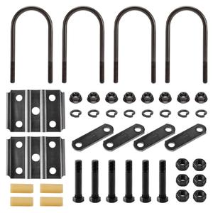 LONFFERY 312 Trailer Alex Shackle with U Bolts Kit Fit for 3" 5200lb-7000lb Round Axle, 7" Long U-Bolts, U-Bolt Plates for 1-3/4" or 2", 1/2"-20 Hex Nuts