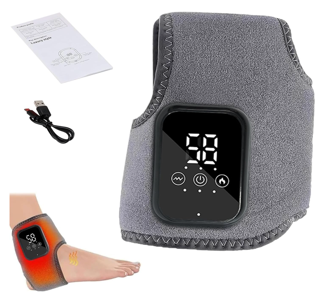 FEELNOW 1PCS Foot Massager for Neuropathy, Portable Triple Method Ankle Wrap with 3 Vibration Modes, Massager for Heel, Arch & Ankle Relief