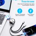 Multi Charging Cable 3A, [2Pack 4ft] Retractable Multi Charging Cord 3 in 1 Fast Charger Cord, USB C Charger Adapter with Lightning/Type C/Micro USB Ports for Cell Phones/iPhone/Samsung/PS/Tablets