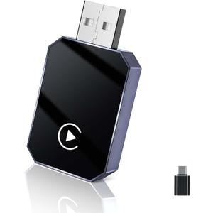 2 in 1 CarPlay Wireless Adapter & Android Auto Wireless Adapter, Low Latency for Cars with Built-in Carplay and Carplay for iPhone 10+ & Android 11+