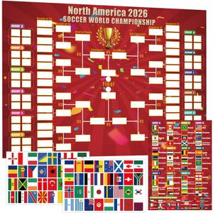 HONCHAN 2026 Soccer The World Championship Schedule Poster & Final Round 48-team Collection Showcase,national flag sticker 39.37 in x 27.56 in, Great Gifts for Soccer Fans (Sticker Schedule)