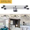 6-Light Sputnik Chandeliers, Black Modern Semi Flush Mount Ceiling Light with E26 Base, Mid Century Industrial Vintage Kitchen Farmhouse Light Fixtures for Dining Room Bedroom Living Room