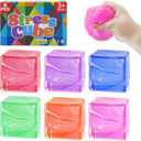 6 Pcs Stress Cube Fidget Toys Squishies, Squishy Stress Balls for Adults Kids, Anxiety Relief Toy, Ice Squishy Cube Sugar Balls, Calming Toys Slow Rising Stretchy, Sensory Toys