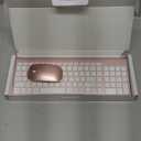 Wireless Keyboard and Mouse Ultra Slim Combo, TopMate 2.4G Silent Compact USB 2400DPI Mouse and Scissor Switch Keyboard Set with Cover, Batteries Included, for PC/Laptop/Windows/Mac - Rose Gold White